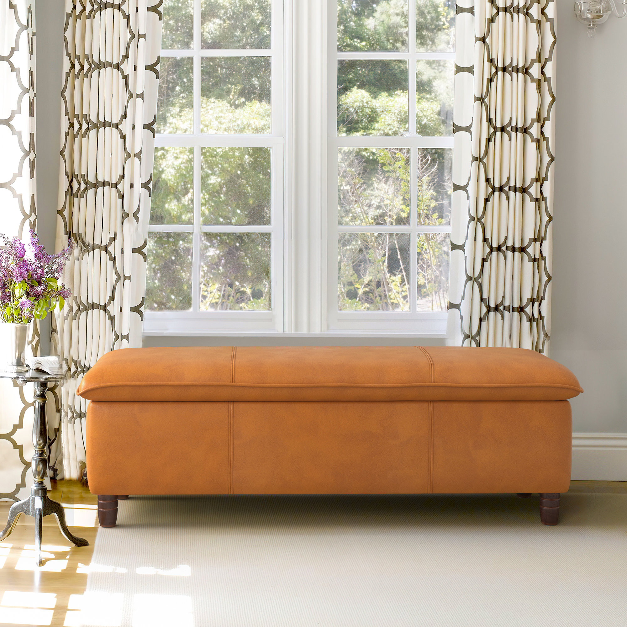 Barney faux leather flip top storage bench discount